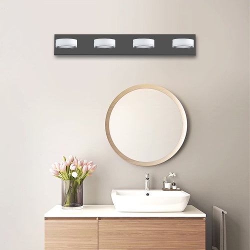 LED Modern Black 4 Light Vanity Light Fixture Mirror Bathroom Wall Light