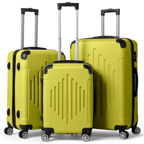 3-in-1 Trolley Case 20in 24in 28in ABS Aluminum Alloy Trolley Macaron Color - Cream Yellow