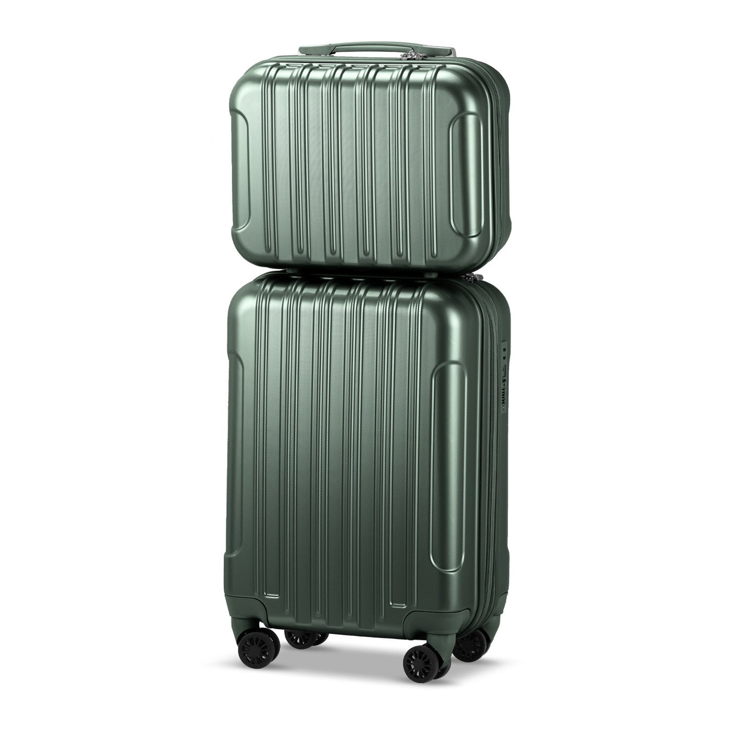 Vertical Pattern Two-piece Set 20 Inch Expandable With 14 Inch Suitcase