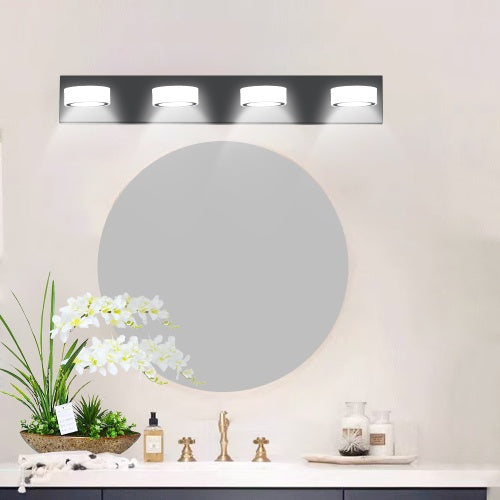 LED Modern Black 4 Light Vanity Light Fixture Mirror Bathroom Wall Light