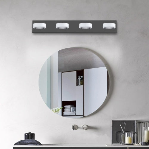 LED Modern Black 4 Light Vanity Light Fixture Mirror Bathroom Wall Light