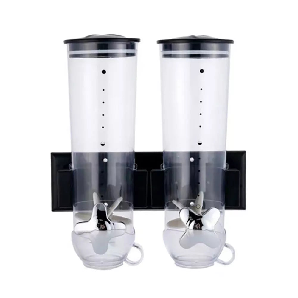3L Kitchen Wall Mount Double Dry Food Dispenser Cereal Storage Container Home US
