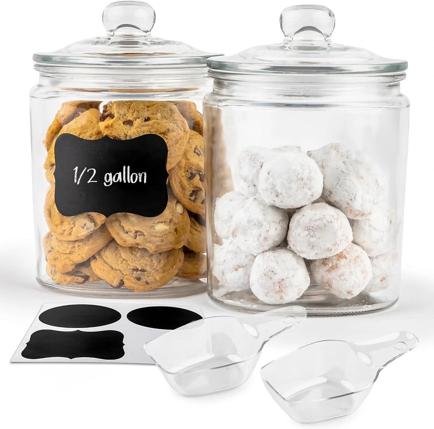 Dual-Purpose Glass Storage Containers for Kitchen & Bathroom ? 1/2 Gallon Size