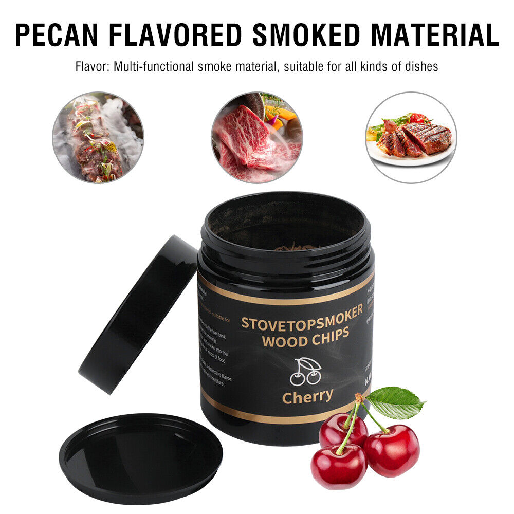 4 Flavors Wood Chips Cherry Apple Oak Pecan Sawdust Food BBQ Smoking Gun Smoke