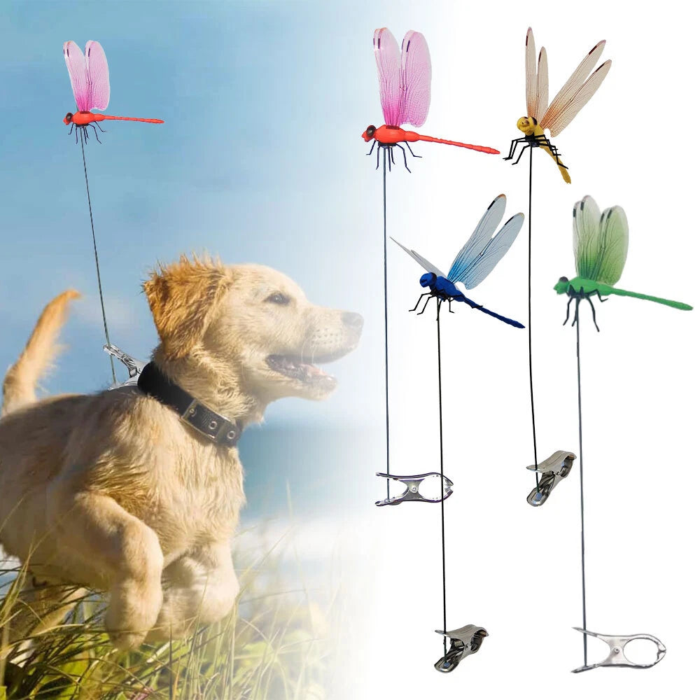 Fake Dragonfly Rod Clip, 3D Dragon Fly Garden Stakes & Hat Simulation Decor NEW