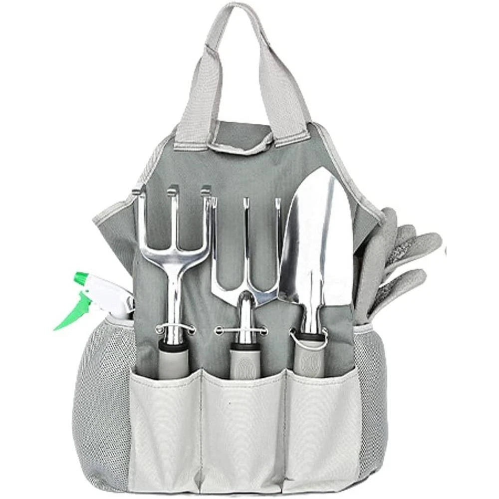 9-Piece Stainless Steel Heavy-Duty Aluminum Hand Tool Kit (Silver), Garden Tool