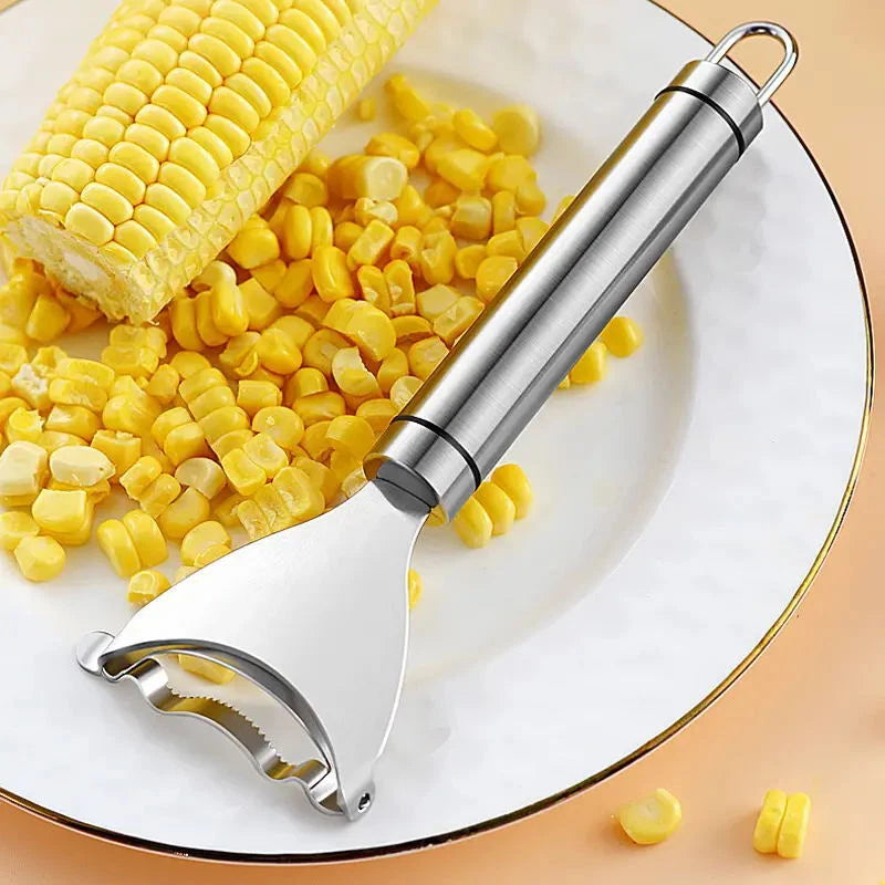 Stainless Steel Corn Cob Peeler Stripper Remover Kitchen Cutter Thresher Tool US