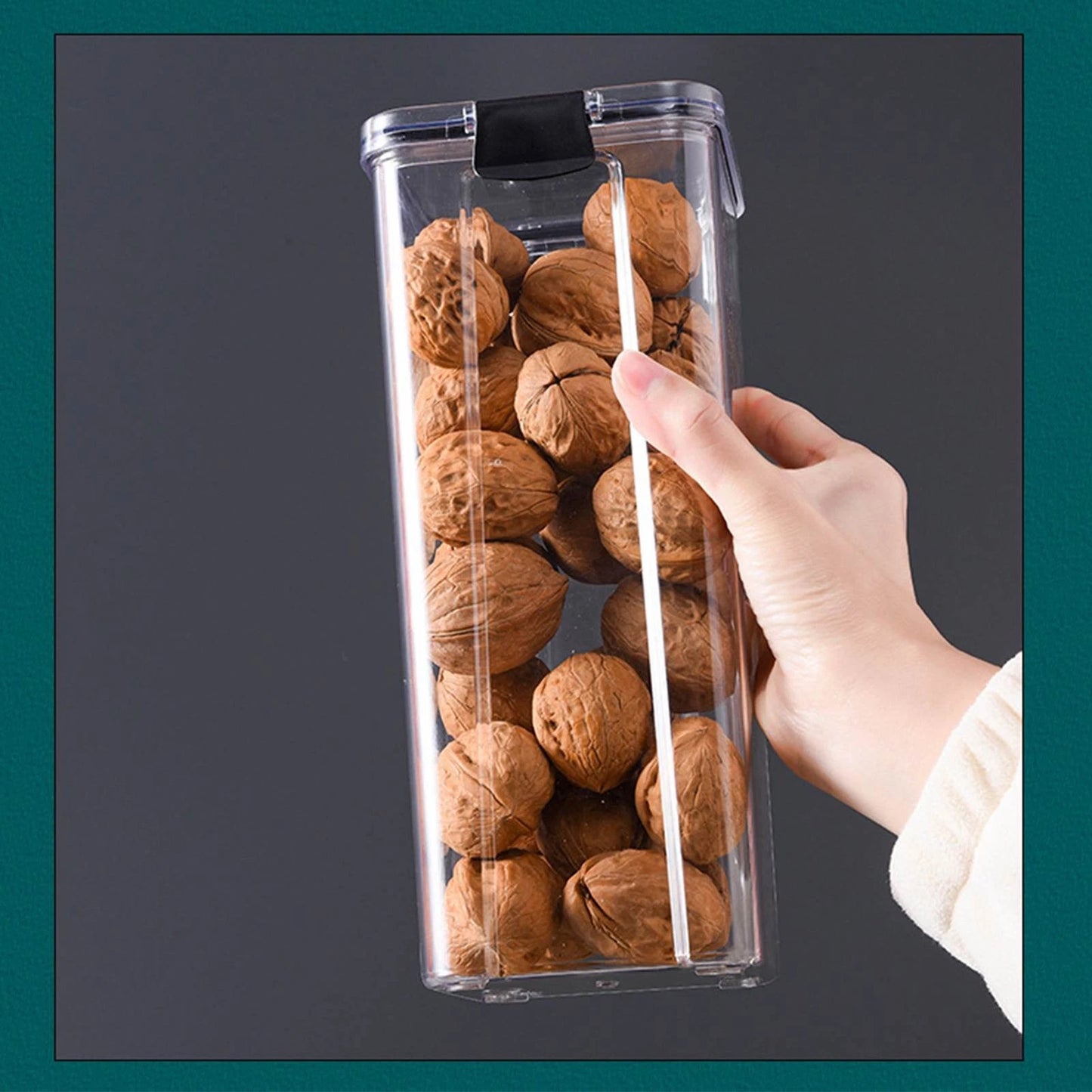 1800ml Food Storage Container Airtight Sealed Dry Food Storage Box For Kitchen
