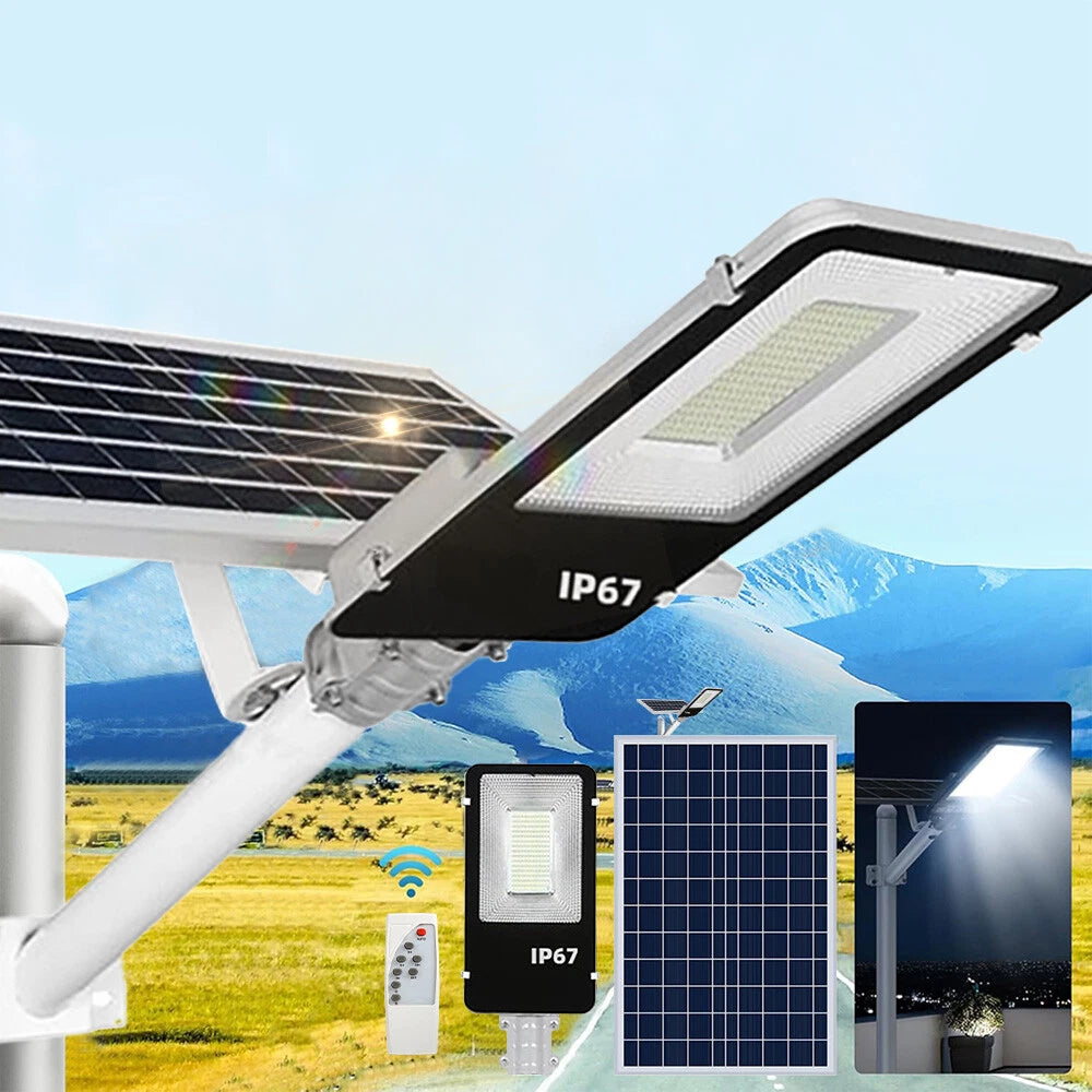 8000W Commercial Solar Street Lights LED Outdoor Dusk to Dawn Super Bright Lamp