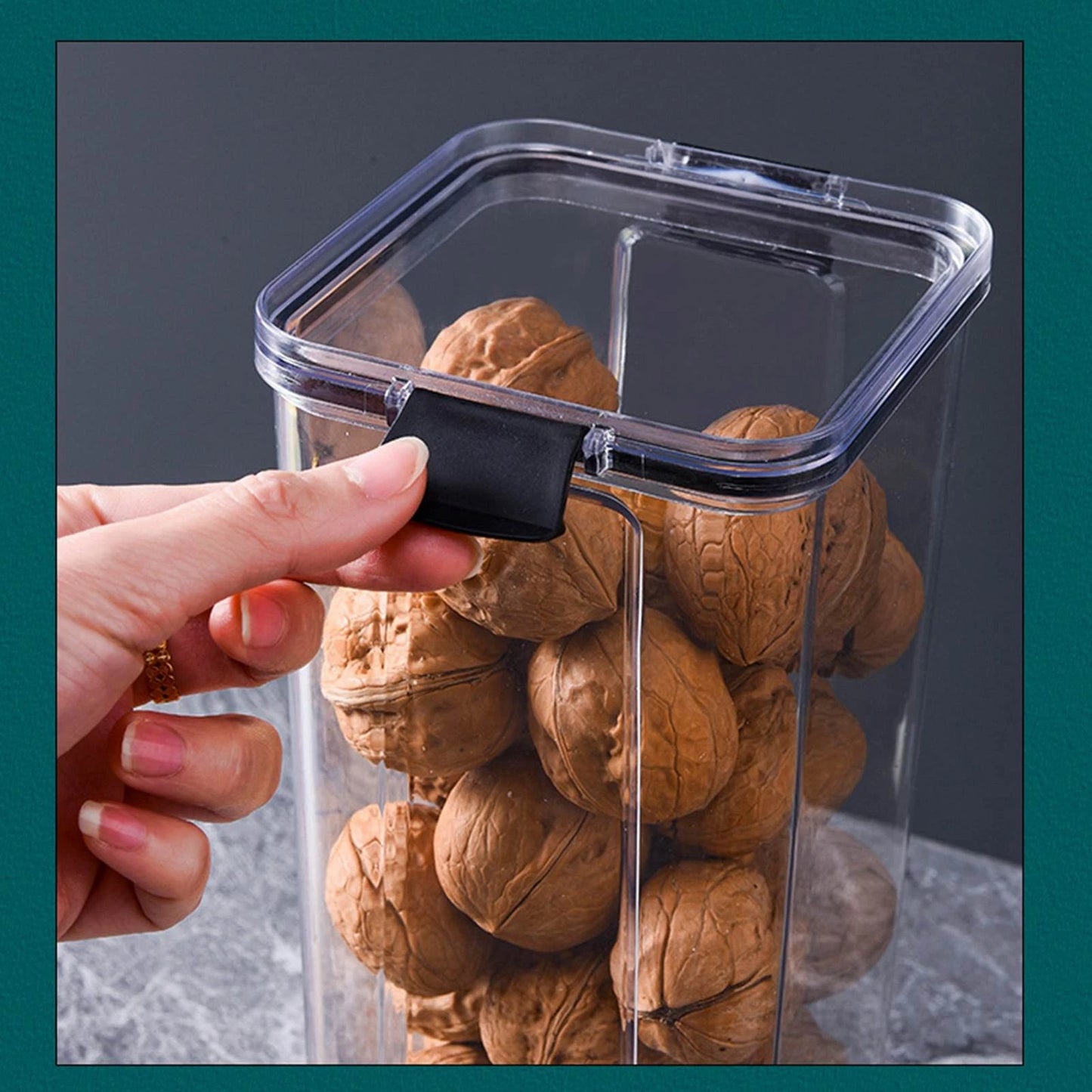 1800ml Food Storage Container Airtight Sealed Dry Food Storage Box For Kitchen