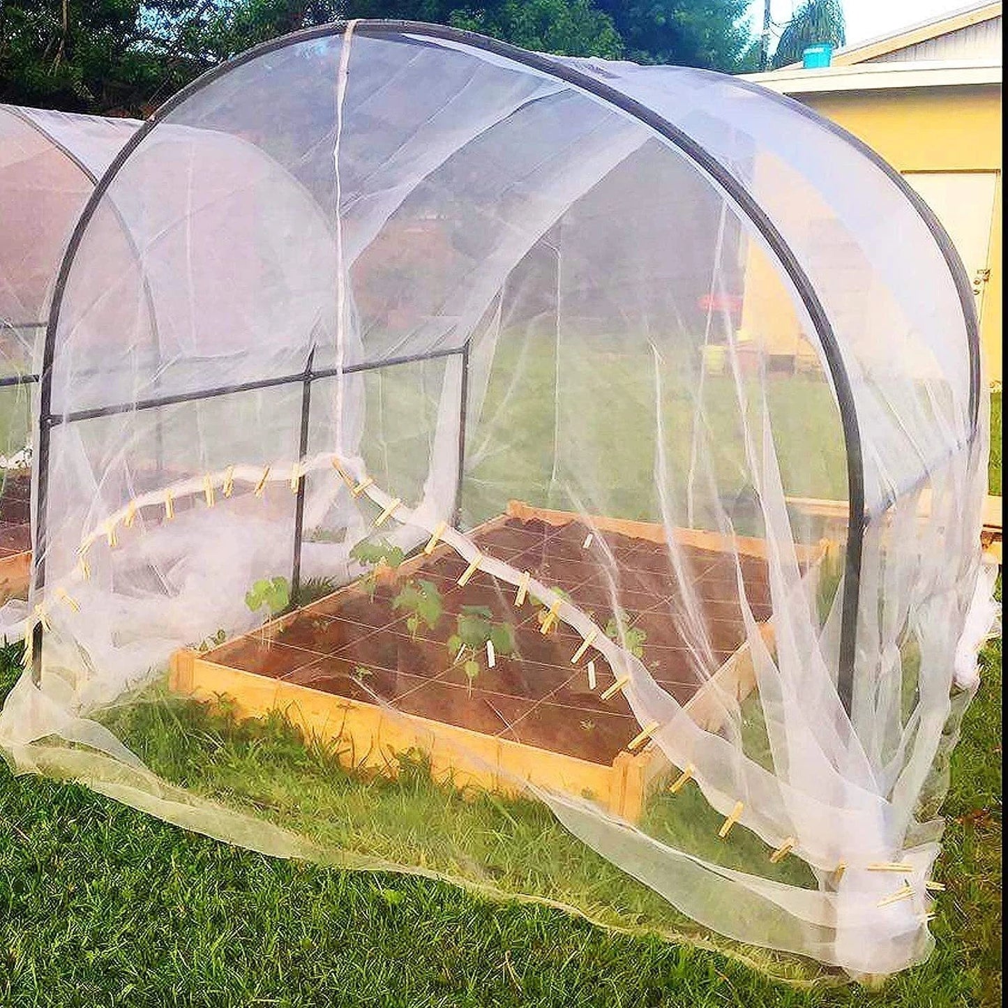 20-50FT Garden Mesh Netting Barrier,Fruit Tree Plant Netting for Vegetable White