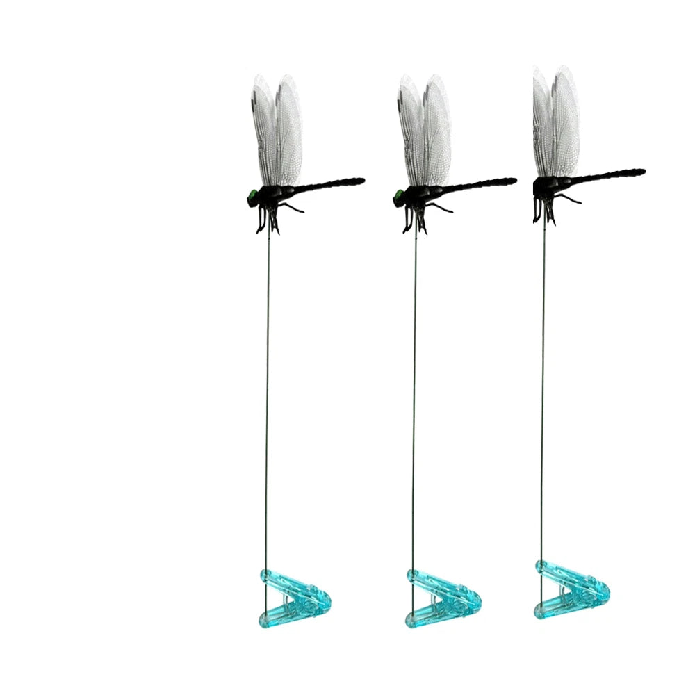 Fake Dragonfly Rod Clip, 3D Dragon Fly Garden Stakes & Hat Simulation Decor NEW