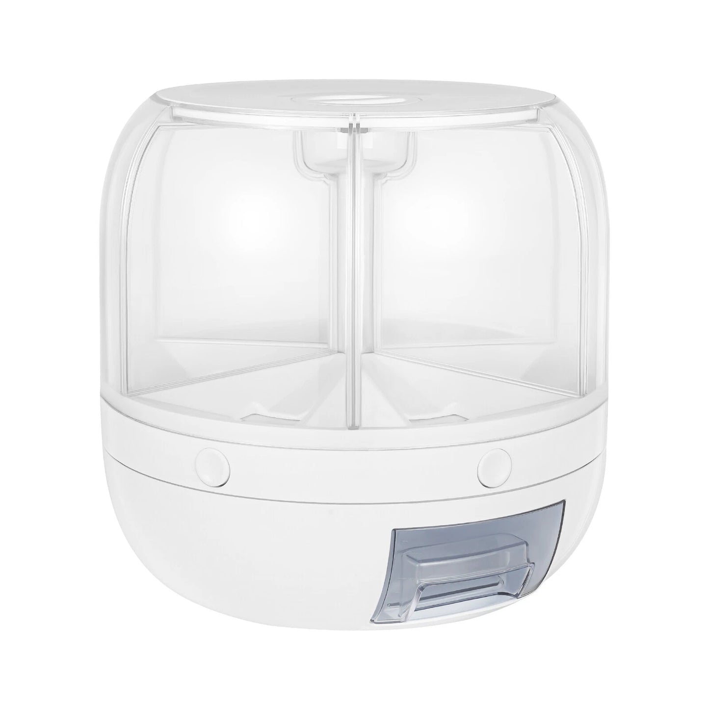 Rice Dispenser Dry Grain Food Storage Container Tank 6-Grid Rotating for Kitchen