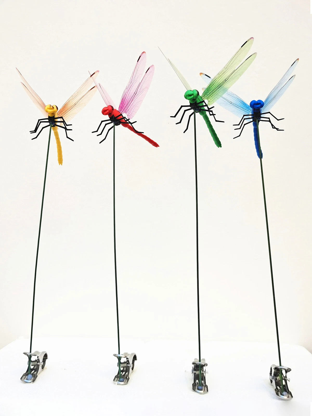 Fake Dragonfly Rod Clip, 3D Dragon Fly Garden Stakes & Hat Simulation Decor NEW