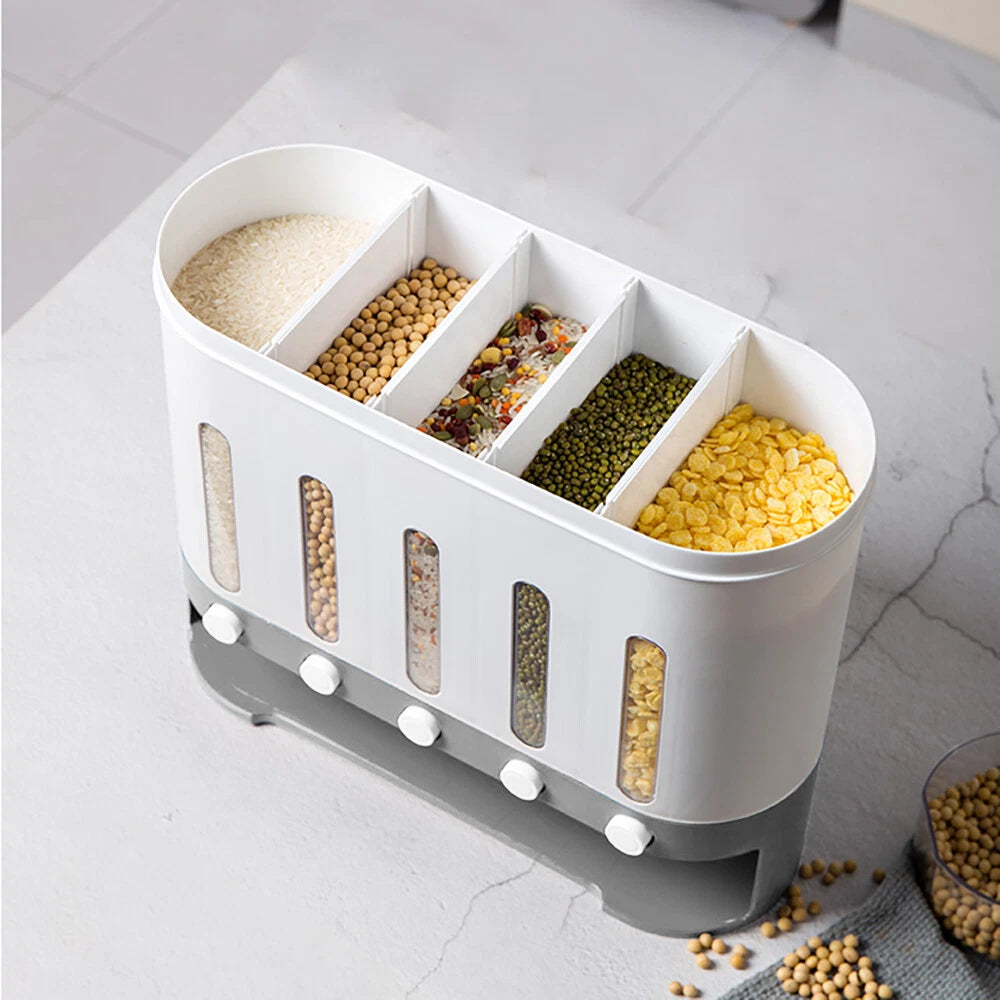 Cereal Dispenser Rice Grain Dry Food Container Storage Wall Mounted Case Kitchen