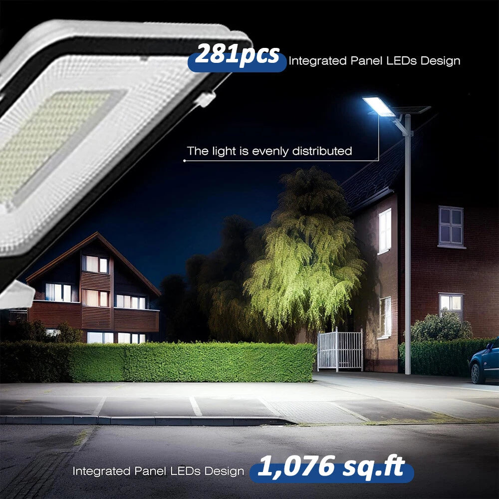 8000W Commercial Solar Street Lights LED Outdoor Dusk to Dawn Super Bright Lamp
