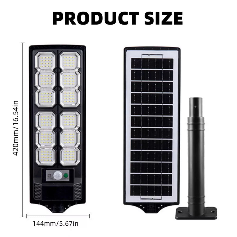 2PK 990000000LM Commercial Solar Street Flood Light Dusk To Dawn Road Lamp 3000W