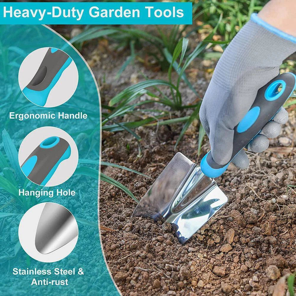 7-Piece Heavy-Duty Stainless Steel Garden Tool Set