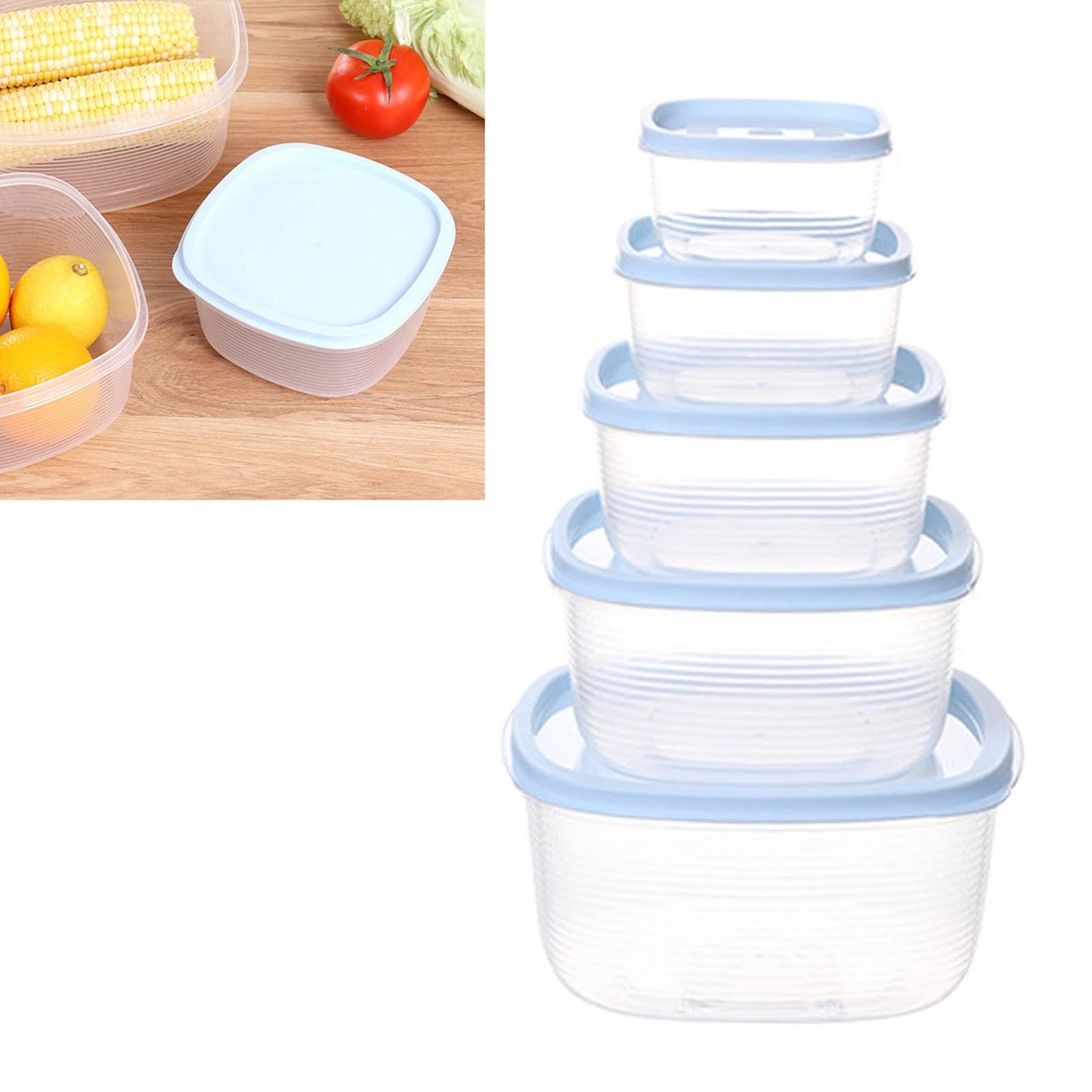 5pcs Refrigerator Container Prevent Damp Food Storage Containers For Kitchen