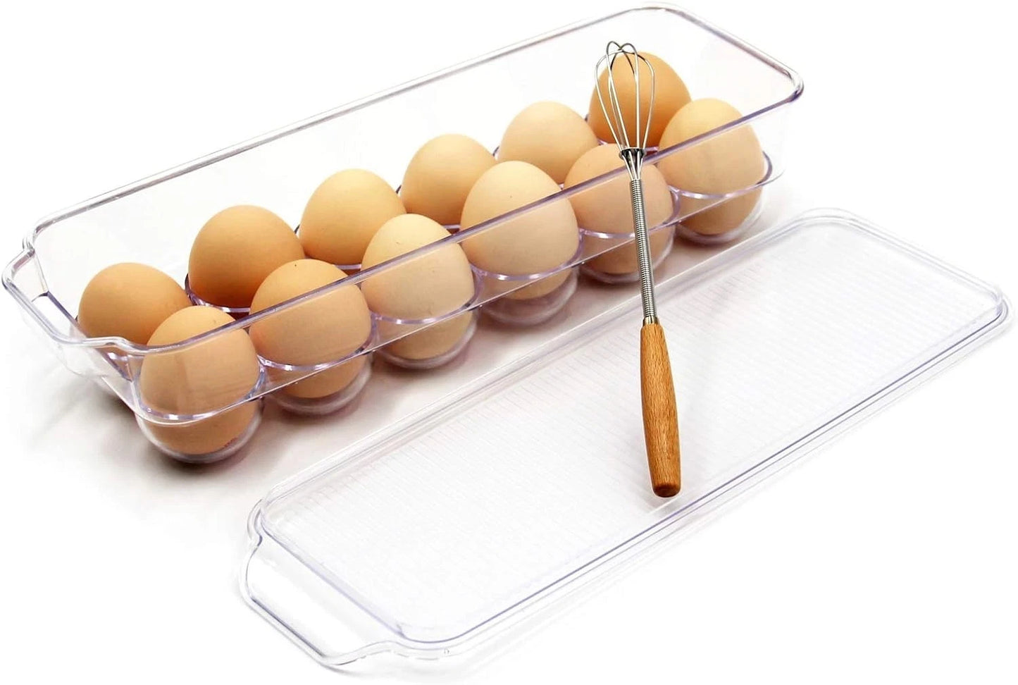 Space-Saving 12-Grid Egg Storage Solution with Lid - Dishwasher Safe & Practical