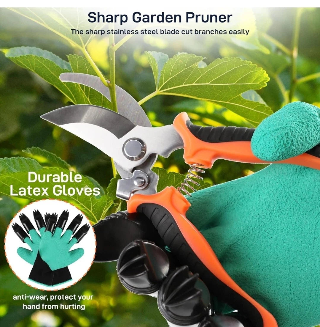 Gardening Tools, 6-Piece Heavy Duty Garden Tool Set, Rust-Proof Gardening Hand
