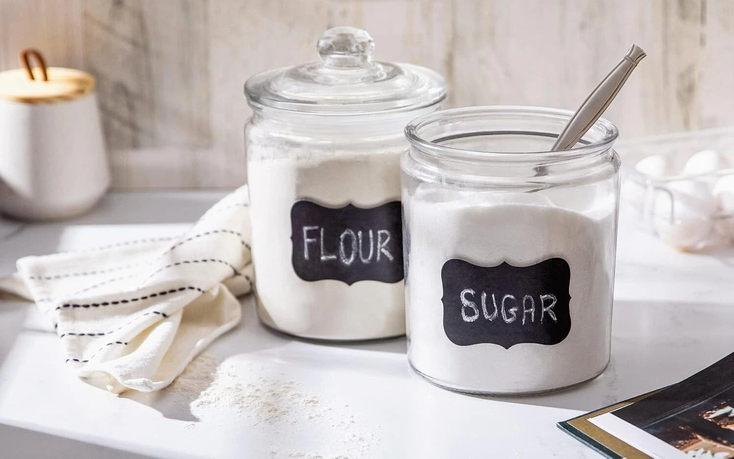 Dual-Purpose Glass Storage Containers for Kitchen & Bathroom ? 1/2 Gallon Size
