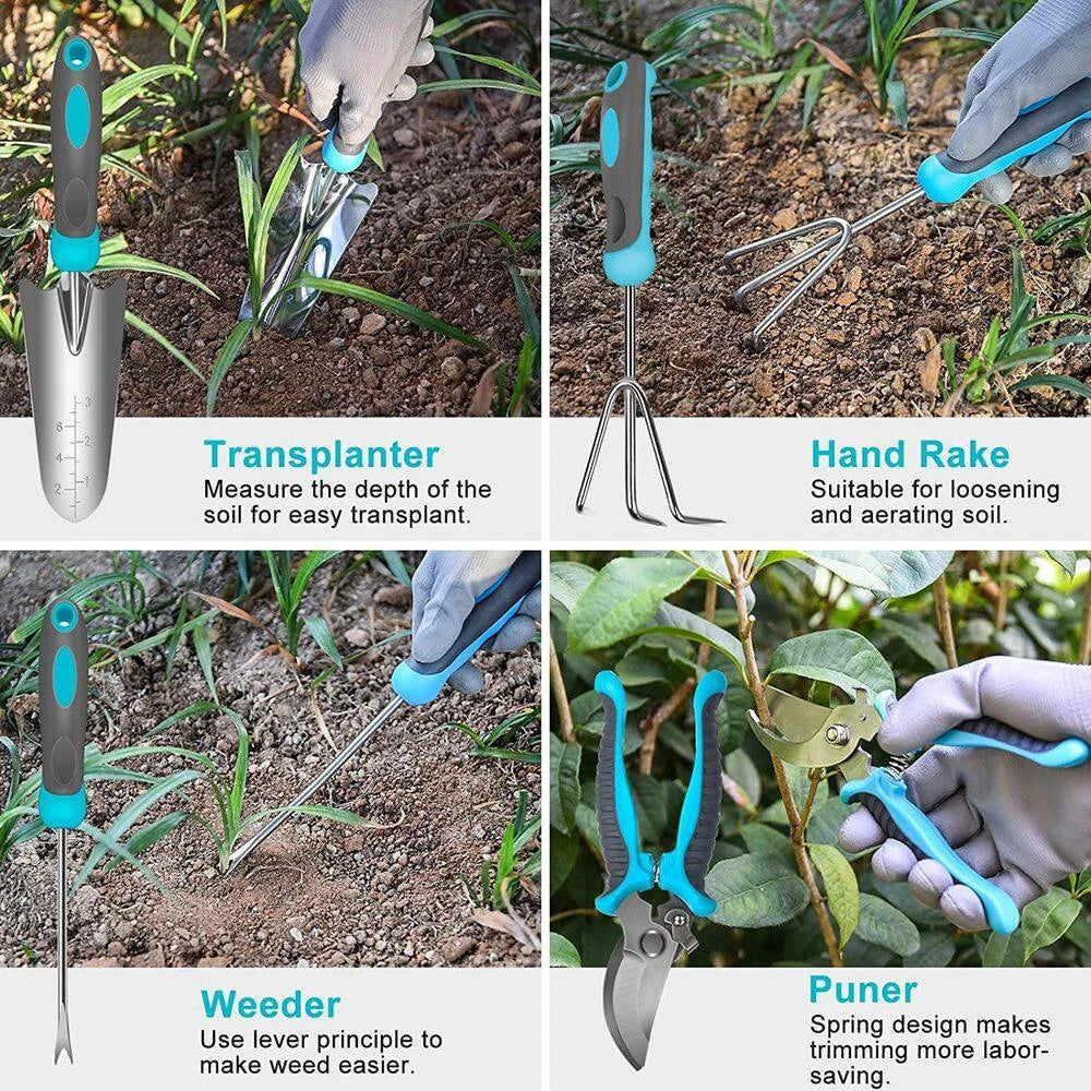 7-Piece Heavy-Duty Stainless Steel Garden Tool Set