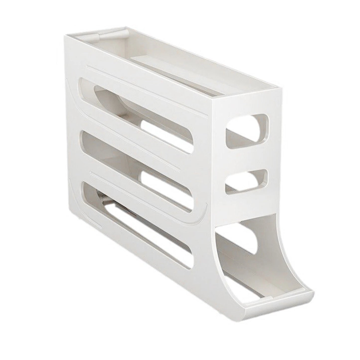 Kitchen Roll down Egg Dispenser & Storage For Refrigerator Organizer Rack Holder