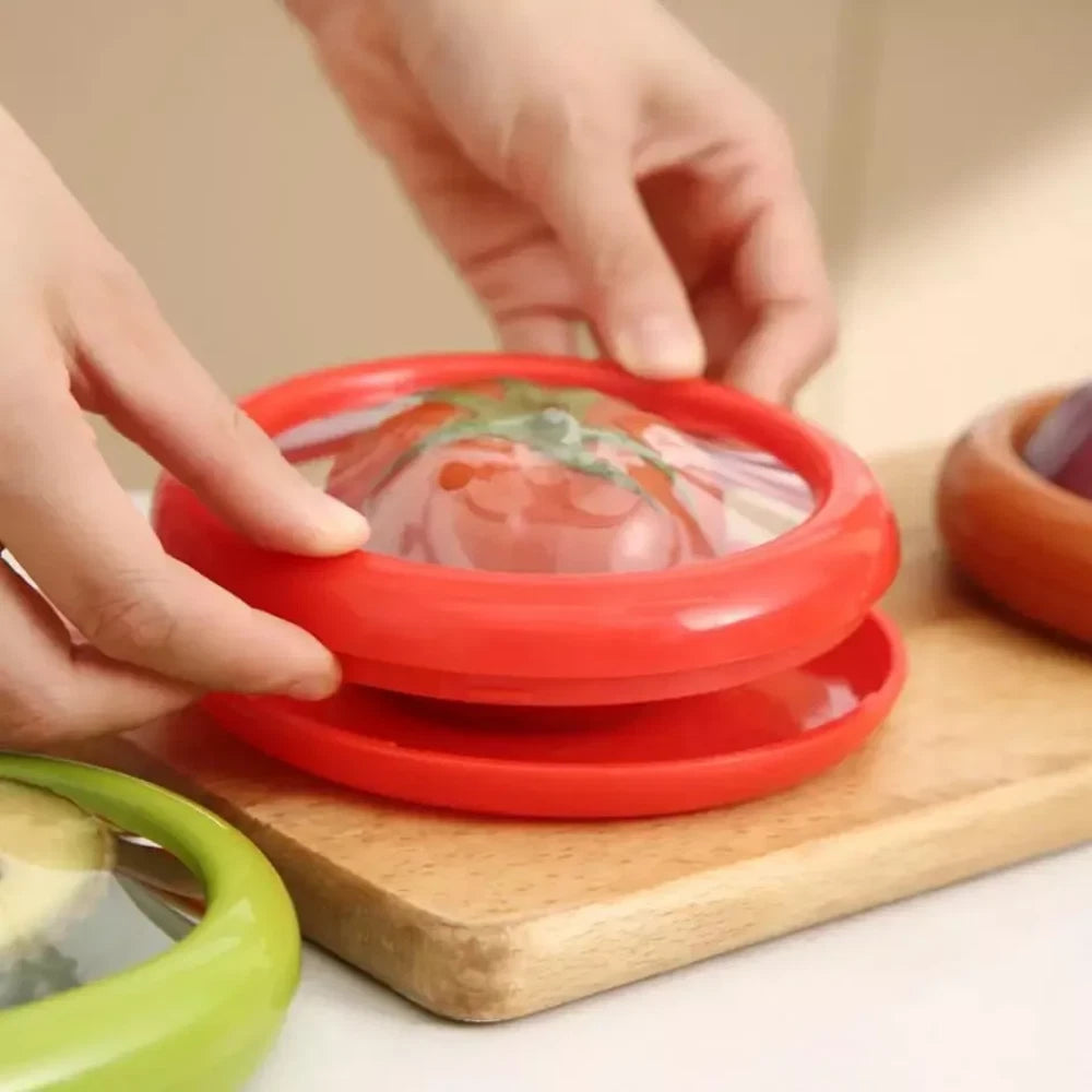 4PCS Fruit And Vegetable Food Fresh-Keeping Box Silicone Reusable Storage Box A+