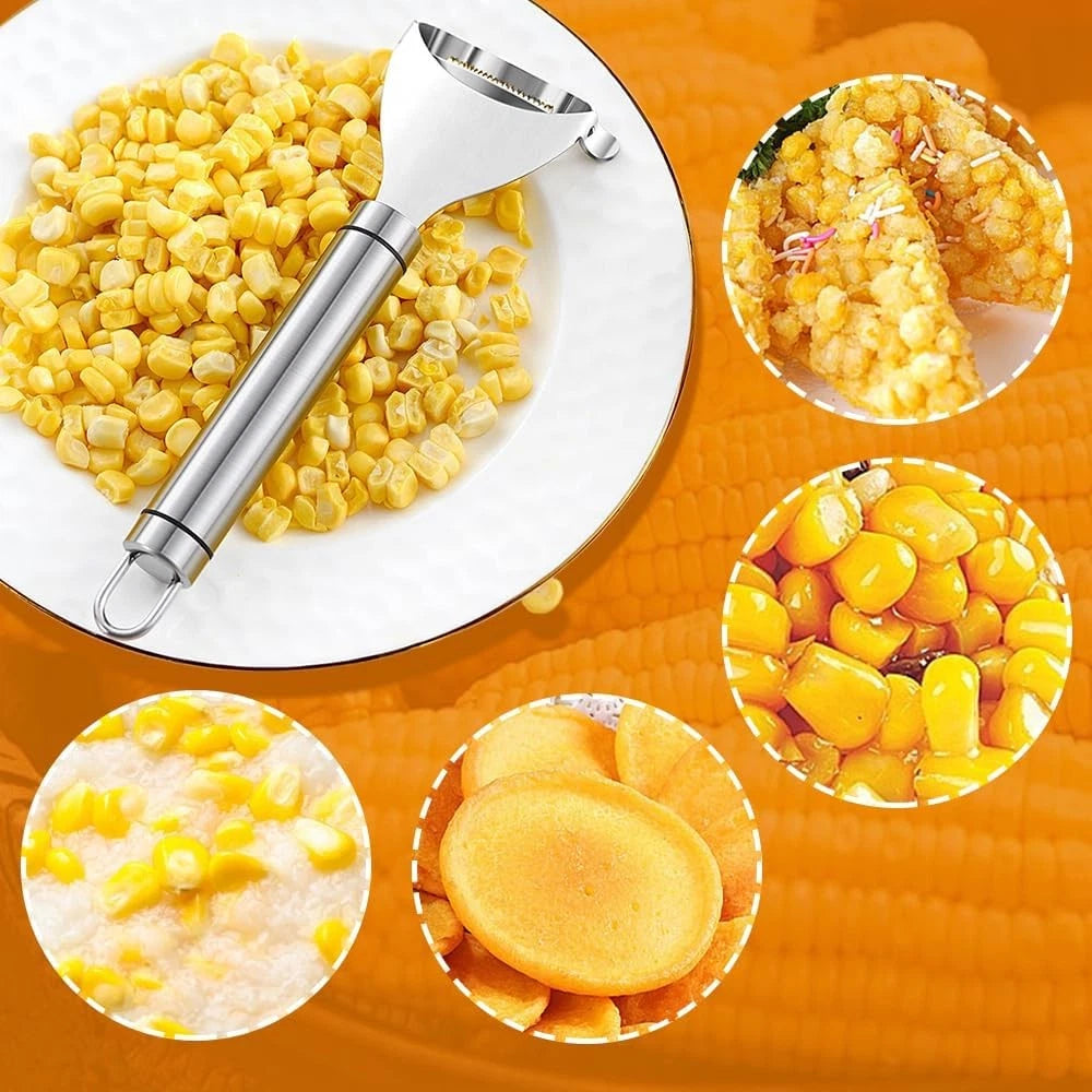 Stainless Steel Corn Cob Peeler Stripper Remover Kitchen Cutter Thresher Tool US