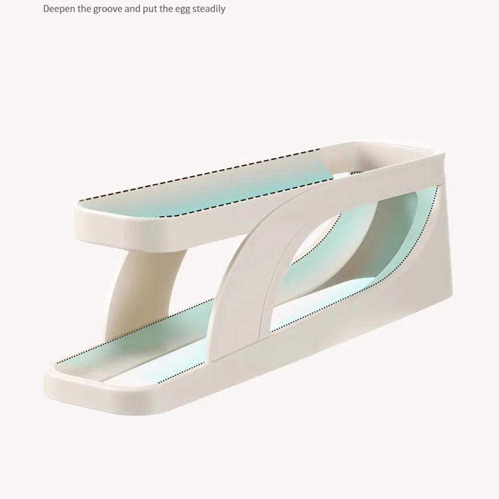 Kitchen Roll down Egg Dispenser & Storage For Refrigerator Organizer Rack Holder