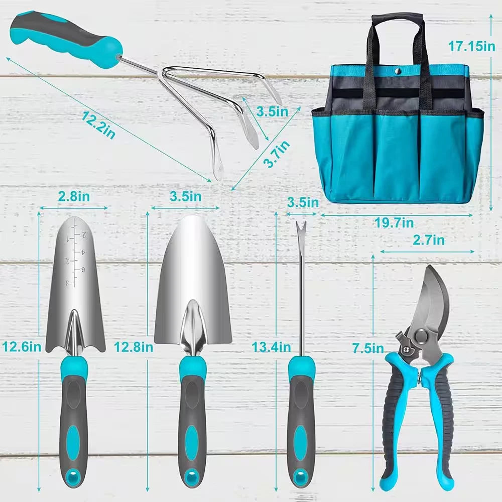 7-Piece Heavy-Duty Stainless Steel Garden Tool Set