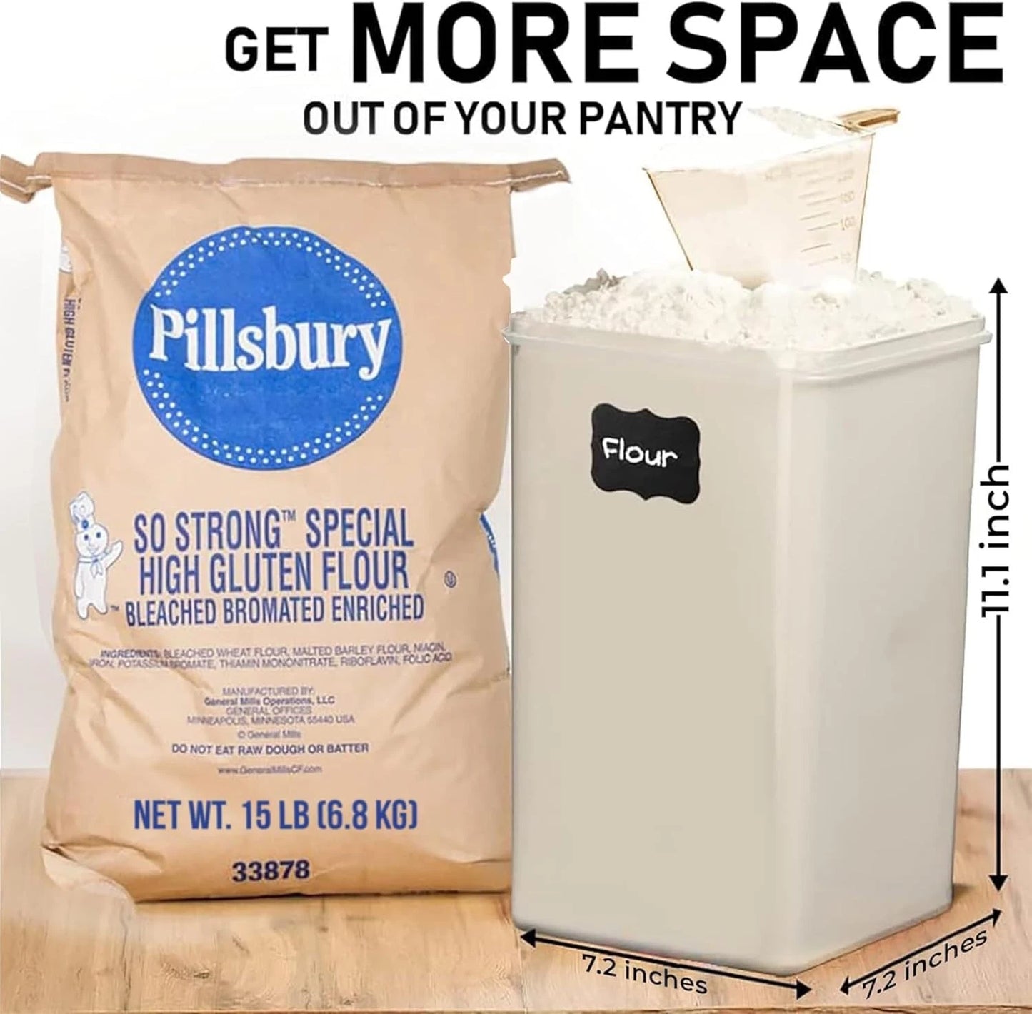2-Pack 6.5L/220Oz Airtight Food Storage Containers - BPA Free & Dishwasher Safe