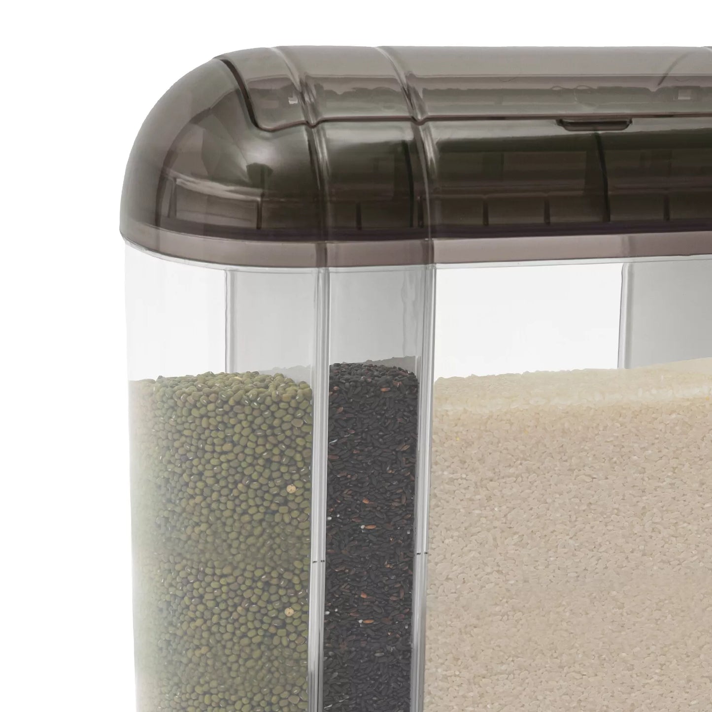 2-Tiers Rice Dispenser Dry Food Dispenser Kitchen Grain Cereal Storage Container