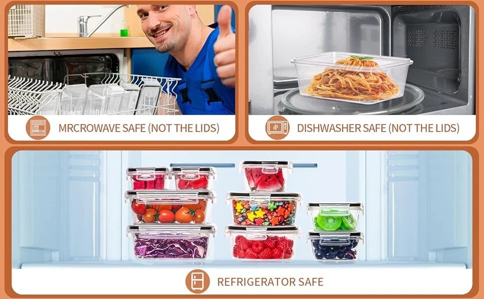 Airtight Leakproof 52 Pcs Airtight Food Storage Containers with Lids for Kitchen