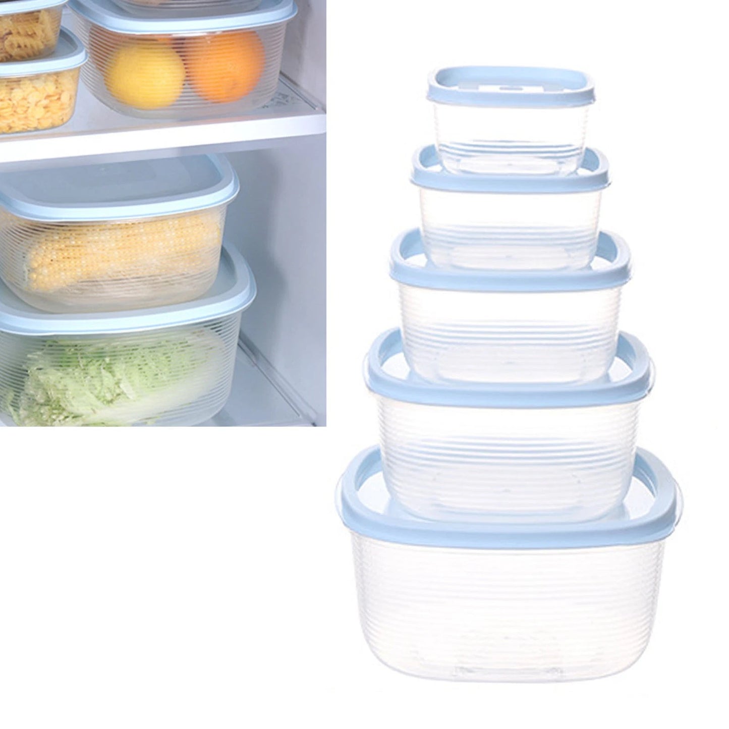 5pcs Refrigerator Container Prevent Damp Food Storage Containers For Kitchen