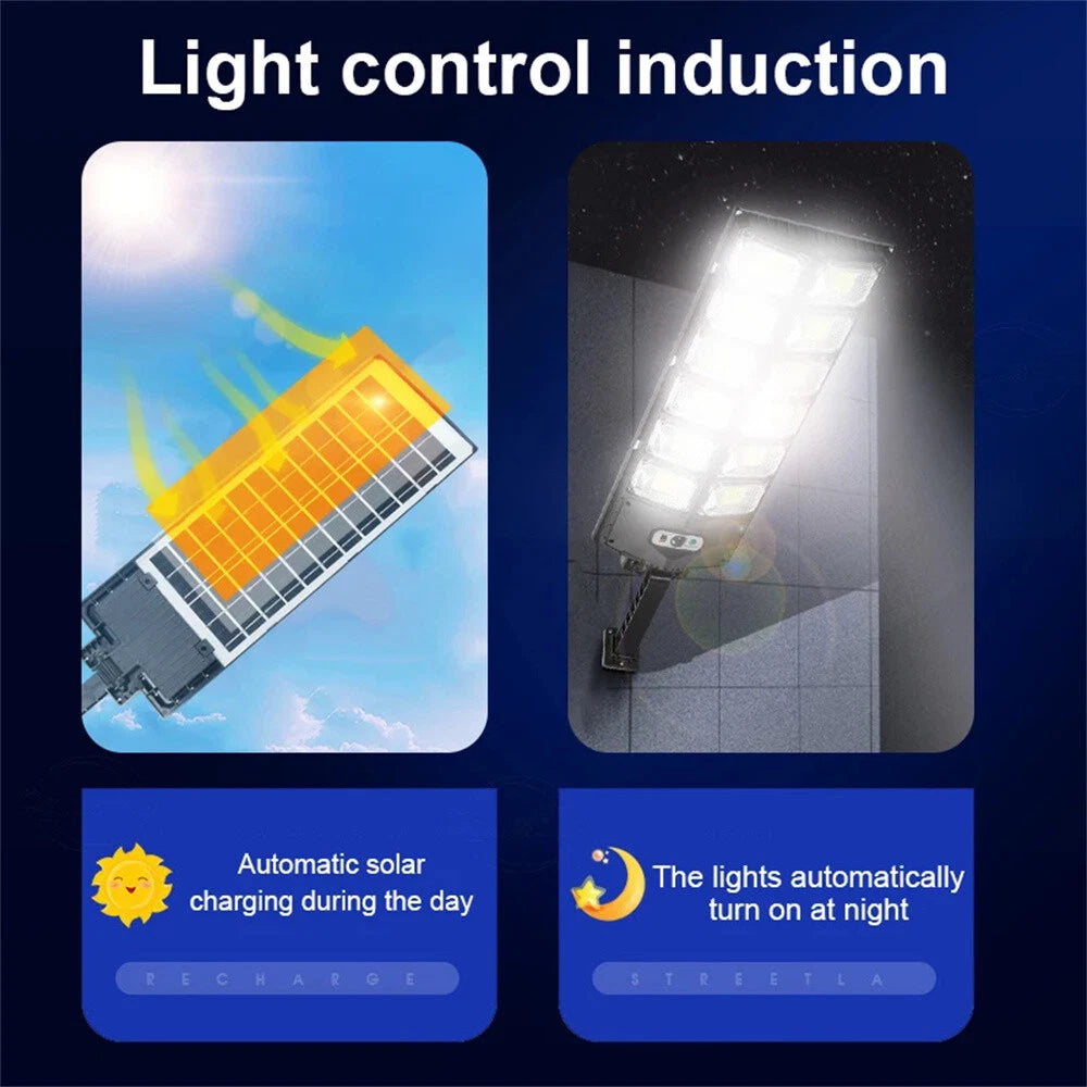 2PK 990000000LM Commercial Solar Street Flood Light Dusk To Dawn Road Lamp 3000W