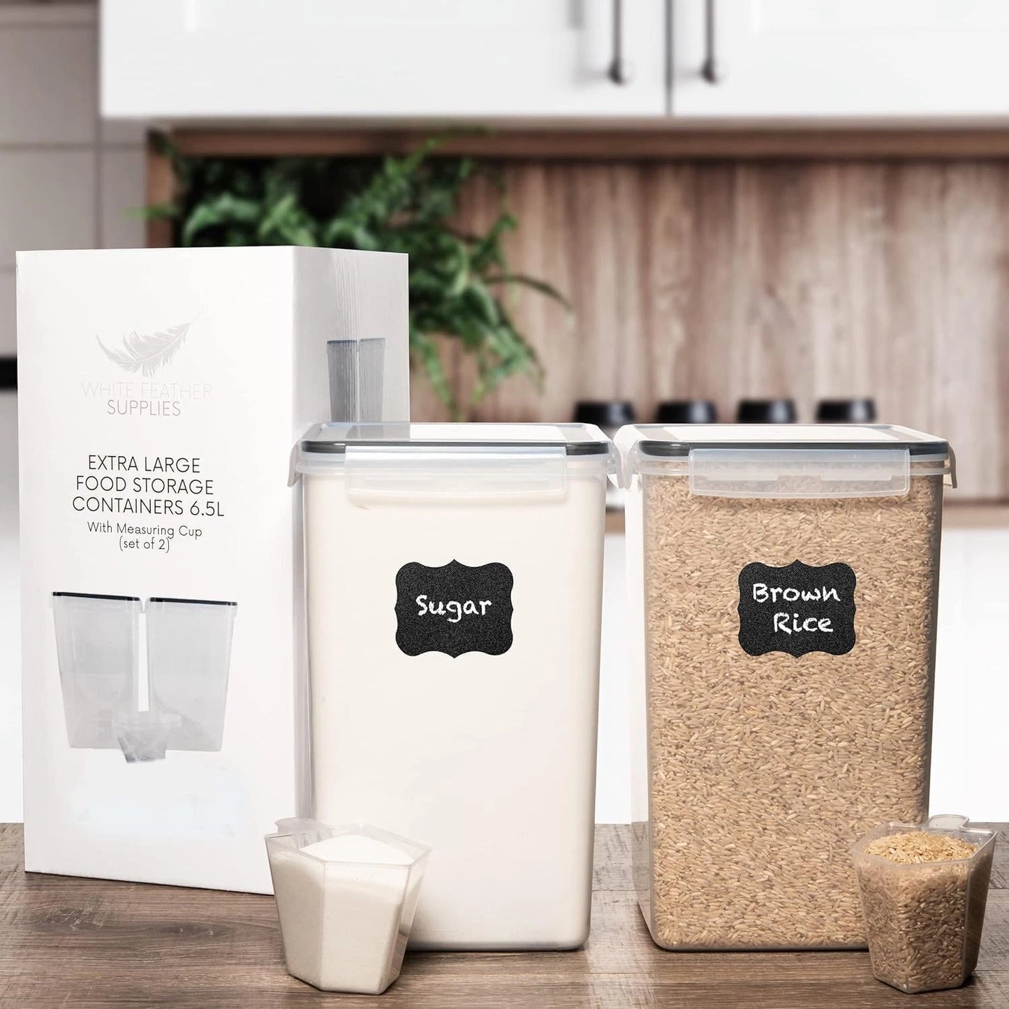 2-Pack 6.5L/220Oz Airtight Food Storage Containers - BPA Free & Dishwasher Safe