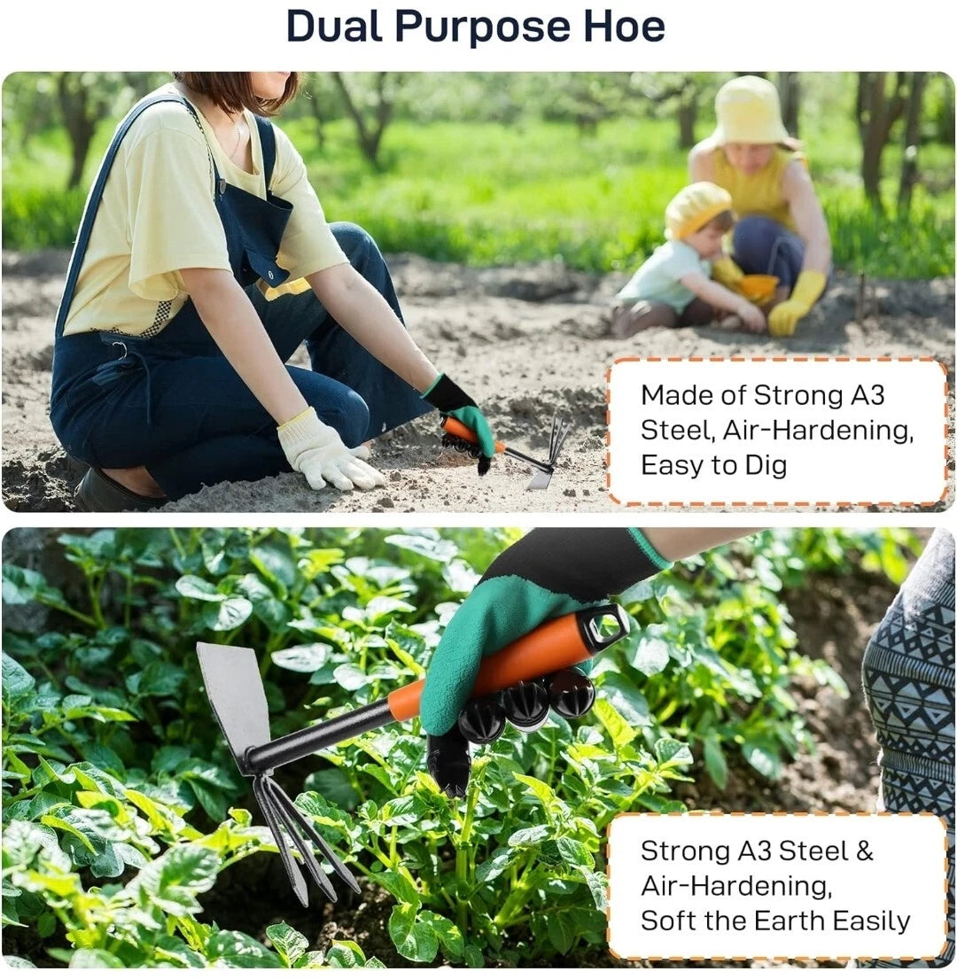 Gardening Tools, 6-Piece Heavy Duty Garden Tool Set, Rust-Proof Gardening Hand