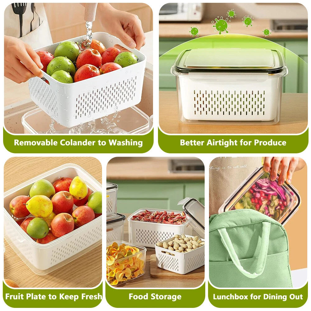 6-18Pcs Kitchen Plastic Food Containers with Storage Lids Meal Prep Airtight