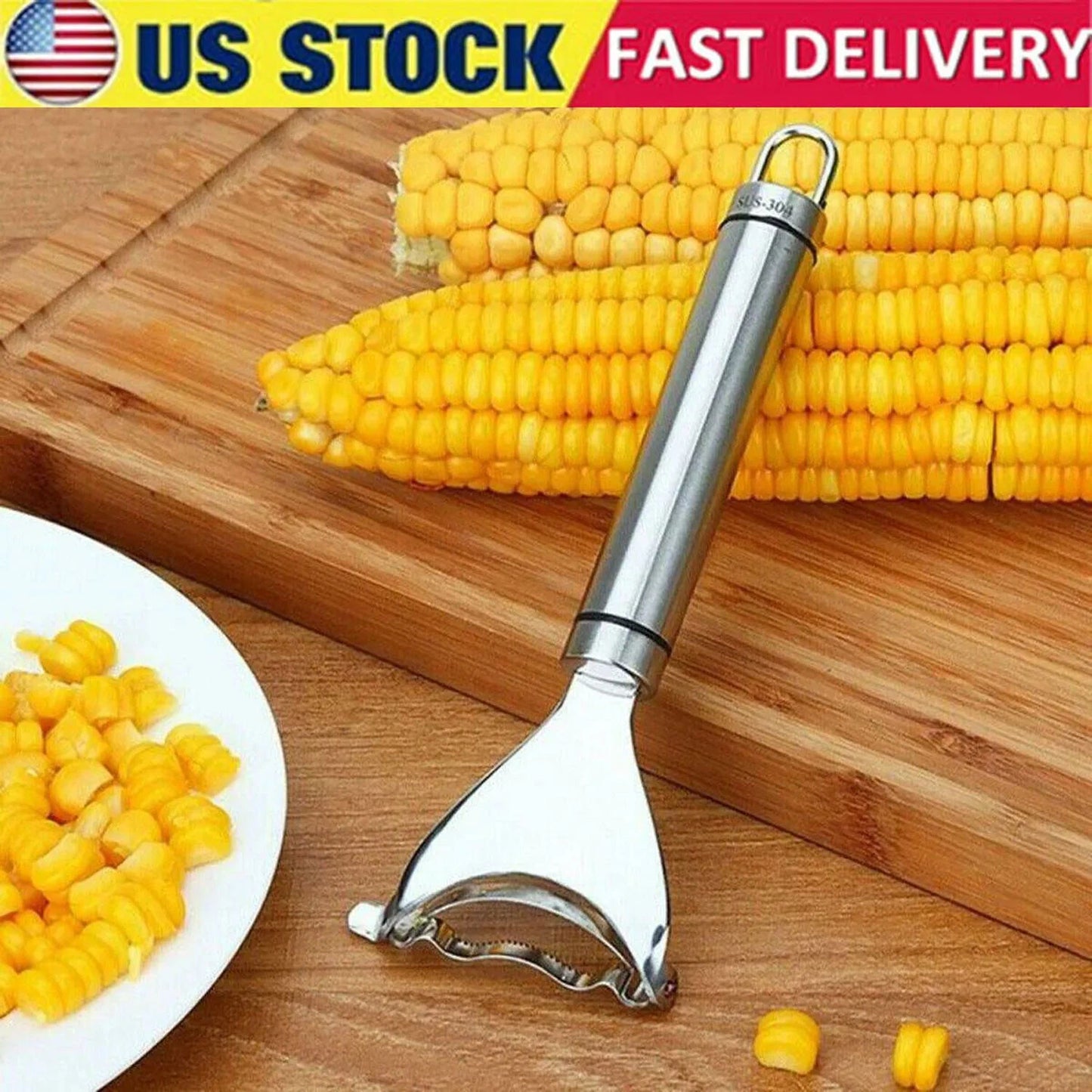 Corn Peeler Stainless Steel Cob Esquites Elote Thresher Stripper Remover Cutter