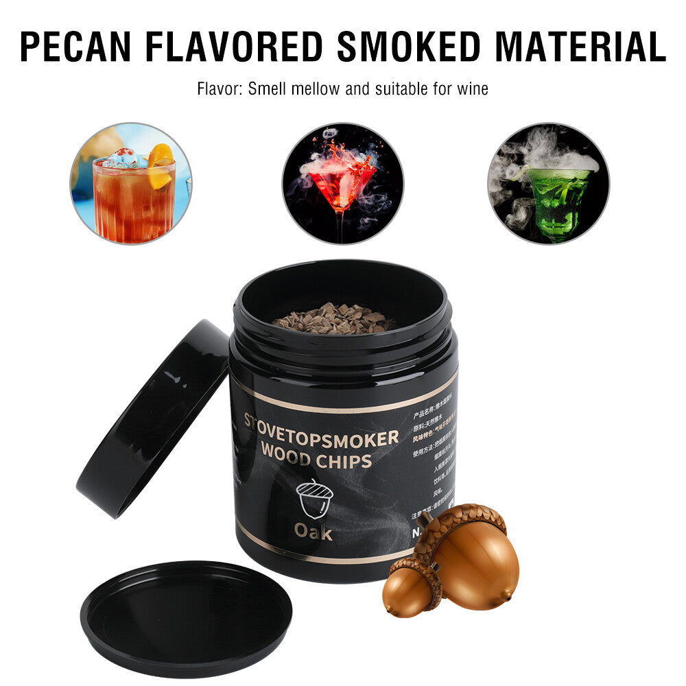 4 Flavors Wood Chips Cherry Apple Oak Pecan Sawdust Food BBQ Smoking Gun Smoke