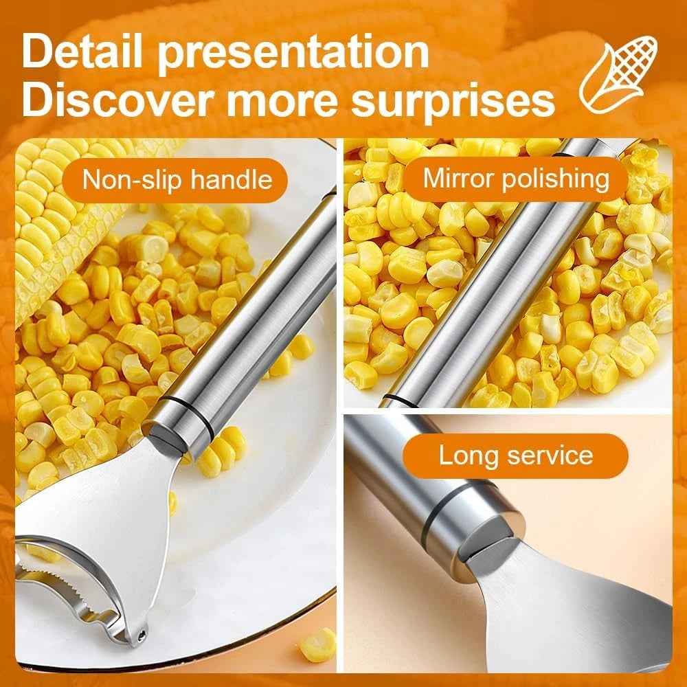Stainless Steel Corn Cob Peeler Stripper Remover Kitchen Cutter Thresher Tool US