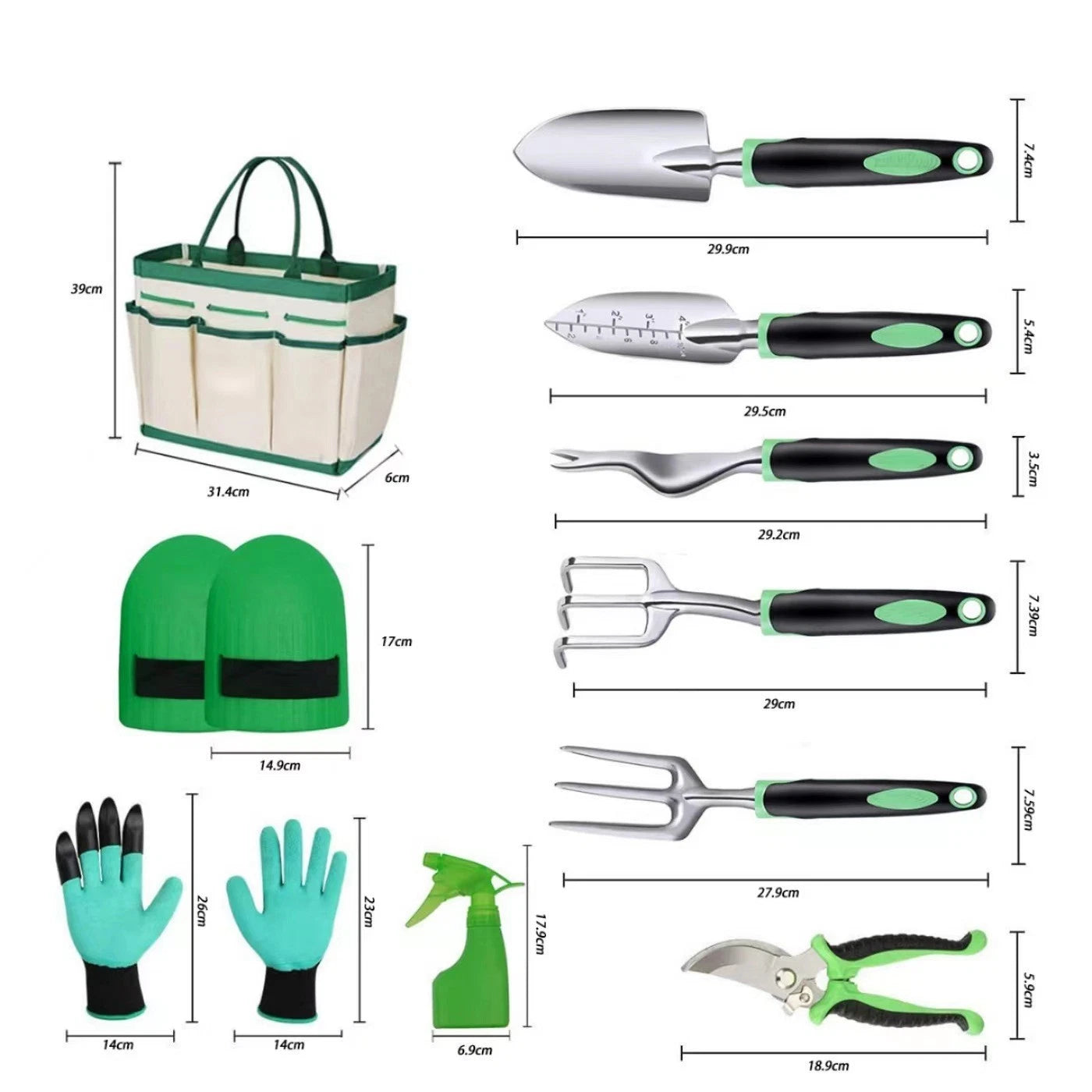 Garden Tool Set 11Pcs, Heavy Duty Gardening Tool Set, with Non-Slip Rubber Grip