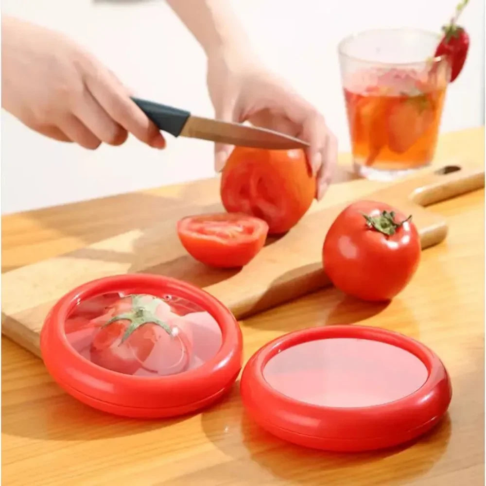 4PCS Fruit And Vegetable Food Fresh-Keeping Box Silicone Reusable Storage Box A+