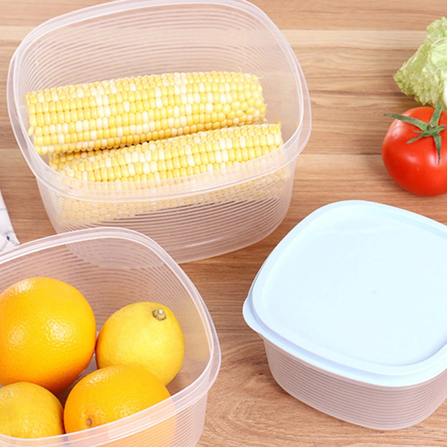 5pcs Refrigerator Container Prevent Damp Food Storage Containers For Kitchen