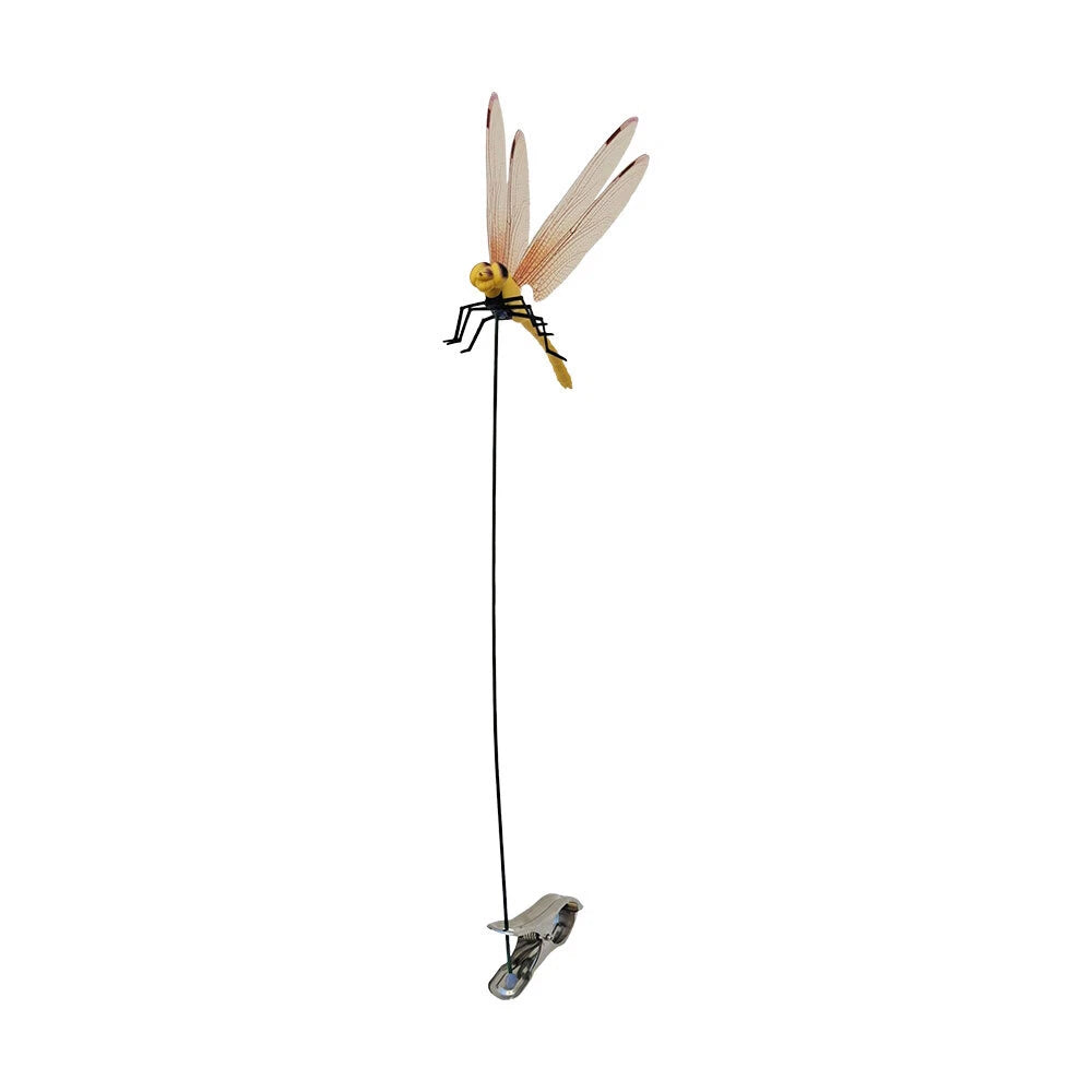Fake Dragonfly Rod Clip, 3D Dragon Fly Garden Stakes & Hat Simulation Decor NEW