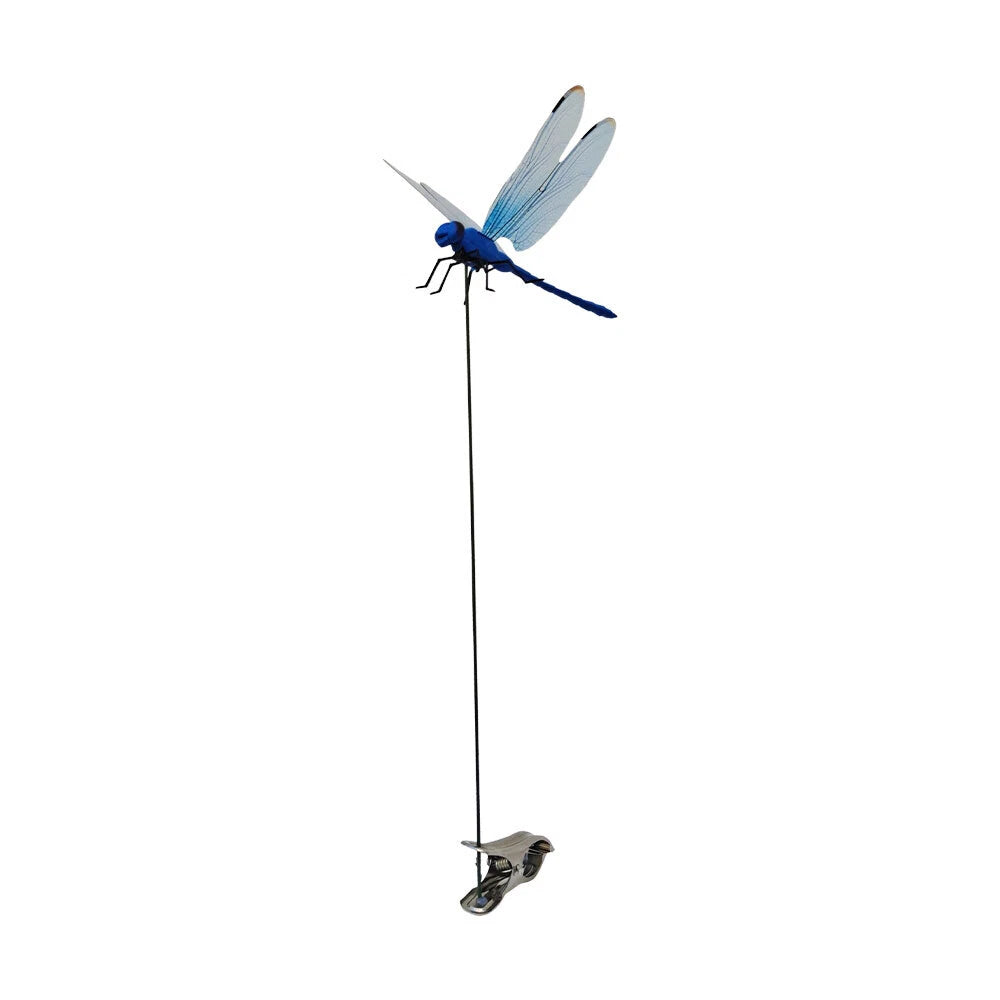 Fake Dragonfly Rod Clip, 3D Dragon Fly Garden Stakes & Hat Simulation Decor NEW