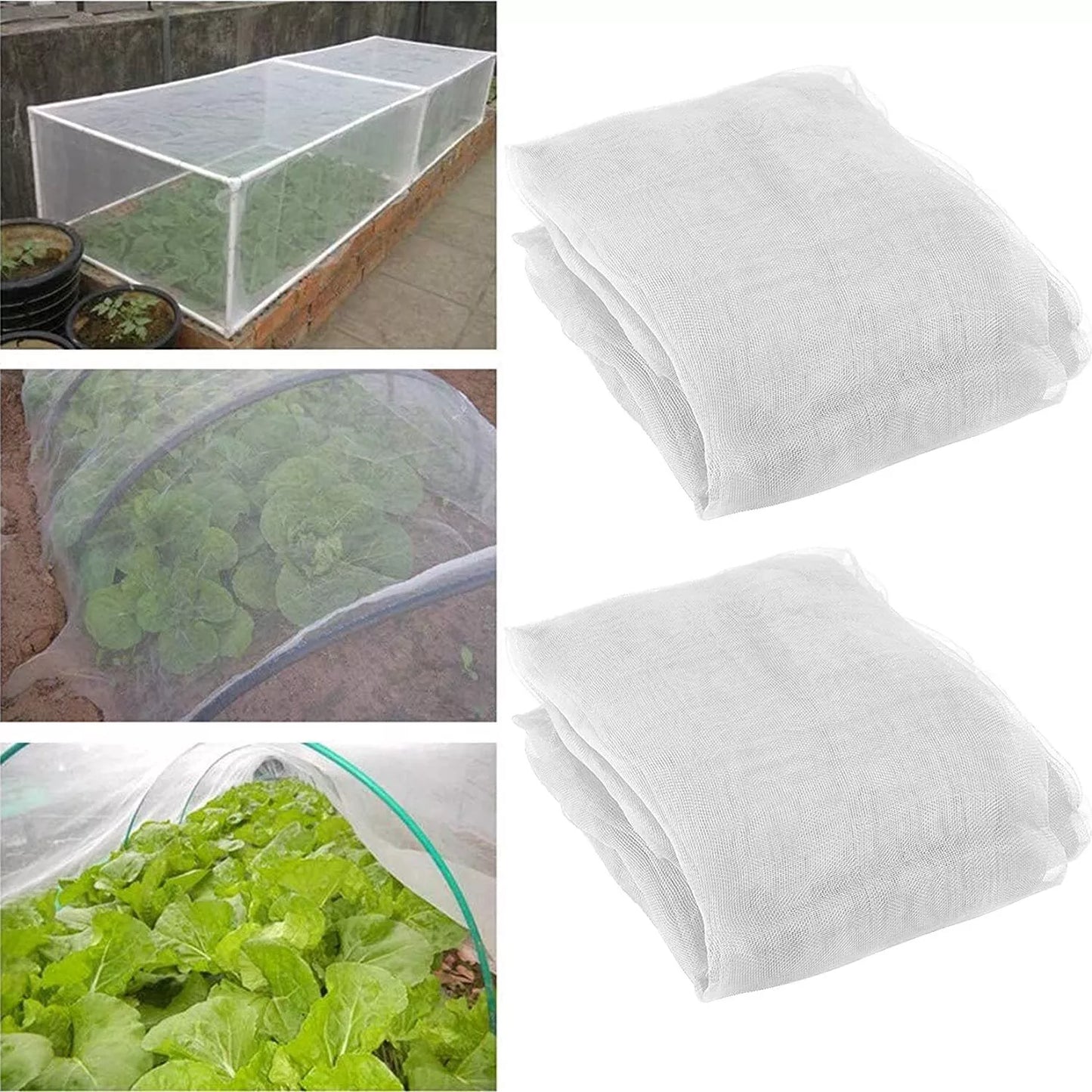 20-50FT Garden Mesh Netting Barrier,Fruit Tree Plant Netting for Vegetable White