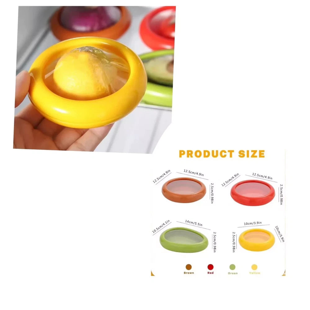 4PCS Fruit And Vegetable Food Fresh-Keeping Box Silicone Reusable Storage Box A+